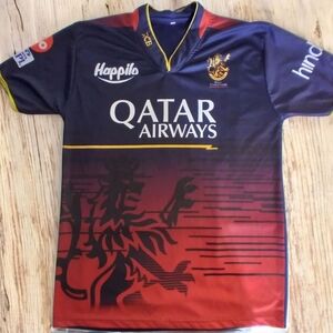 Qatar Airways Red and Blue Soccer T Shirt Size XL Sports Activewear